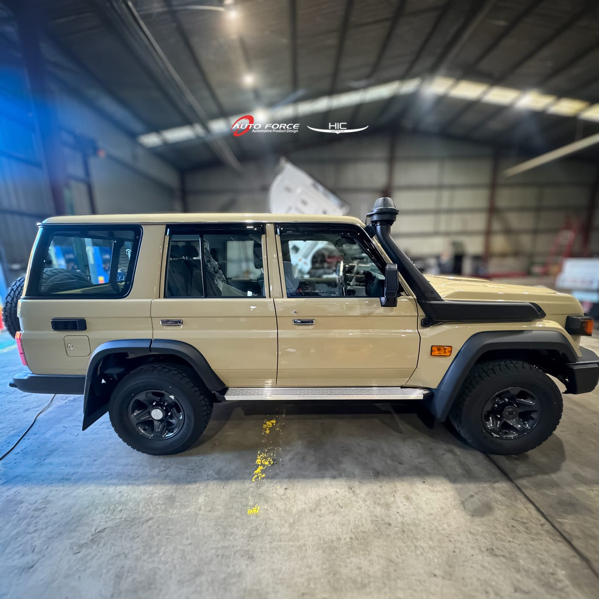 Installed View - Toyota LandCruiser 70 75 76 79 Series: Premium Window Visors