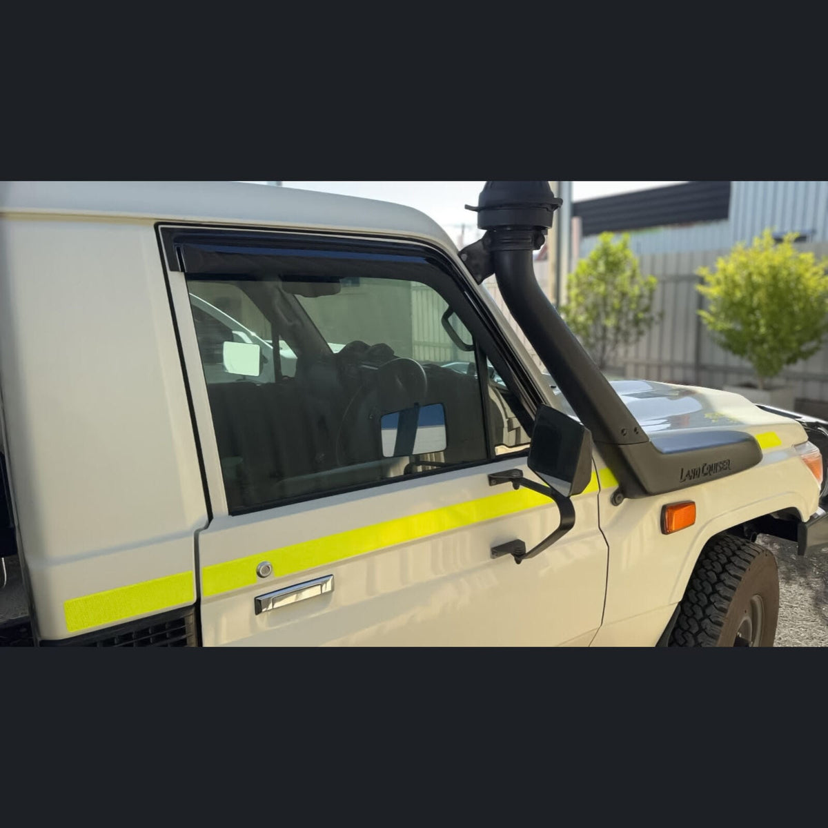 Installed View - Toyota LandCruiser 70 Series Single Cab: Premium Window Visors