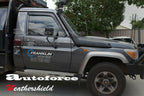 Installed View - Toyota LandCruiser 70 Series Single Cab: Premium Window Visors