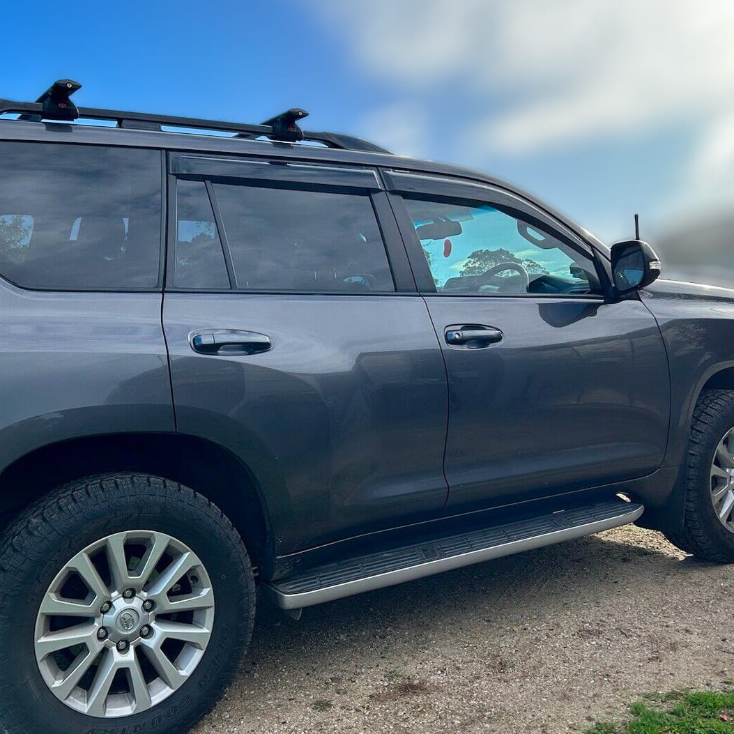 Installed View - Toyota LandCruiser Prado 150 Series (2009-2023): Premium Window Visors