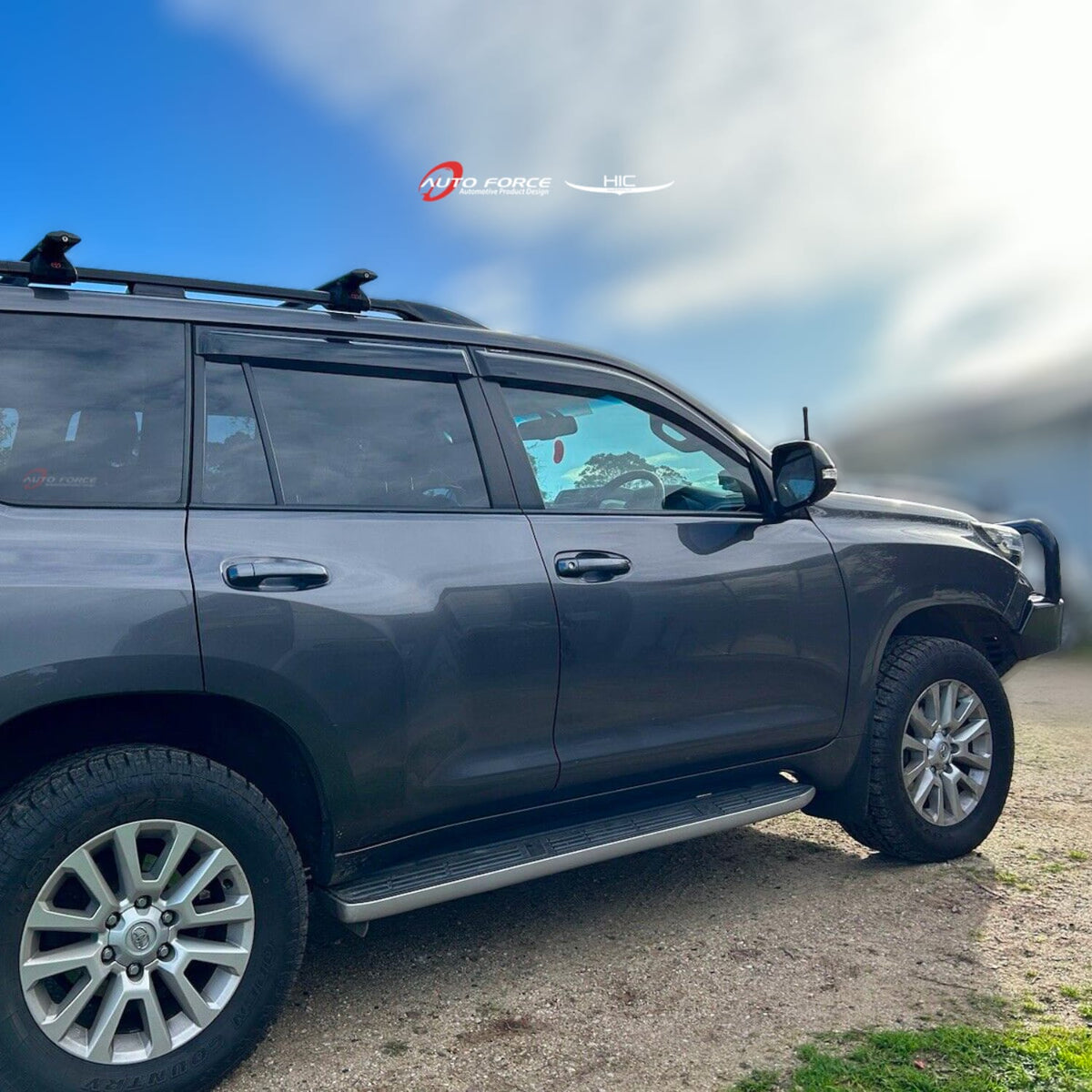 Installed View - Toyota LandCruiser Prado 150 Series (2009-2023): Premium Window Visors