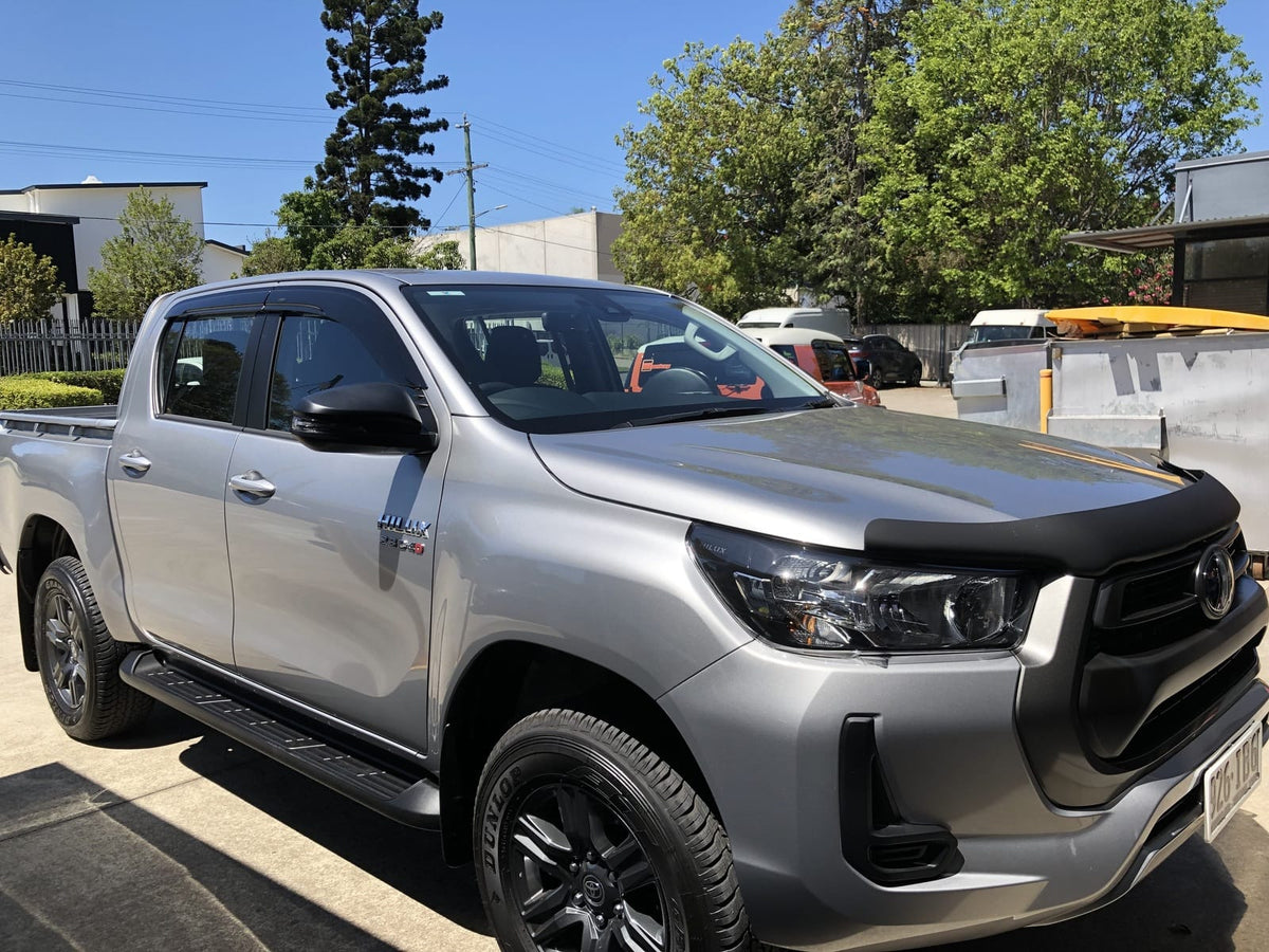 Installed View - Toyota N80 Hilux Dual Cab (2015-2025): Premium Window Visors