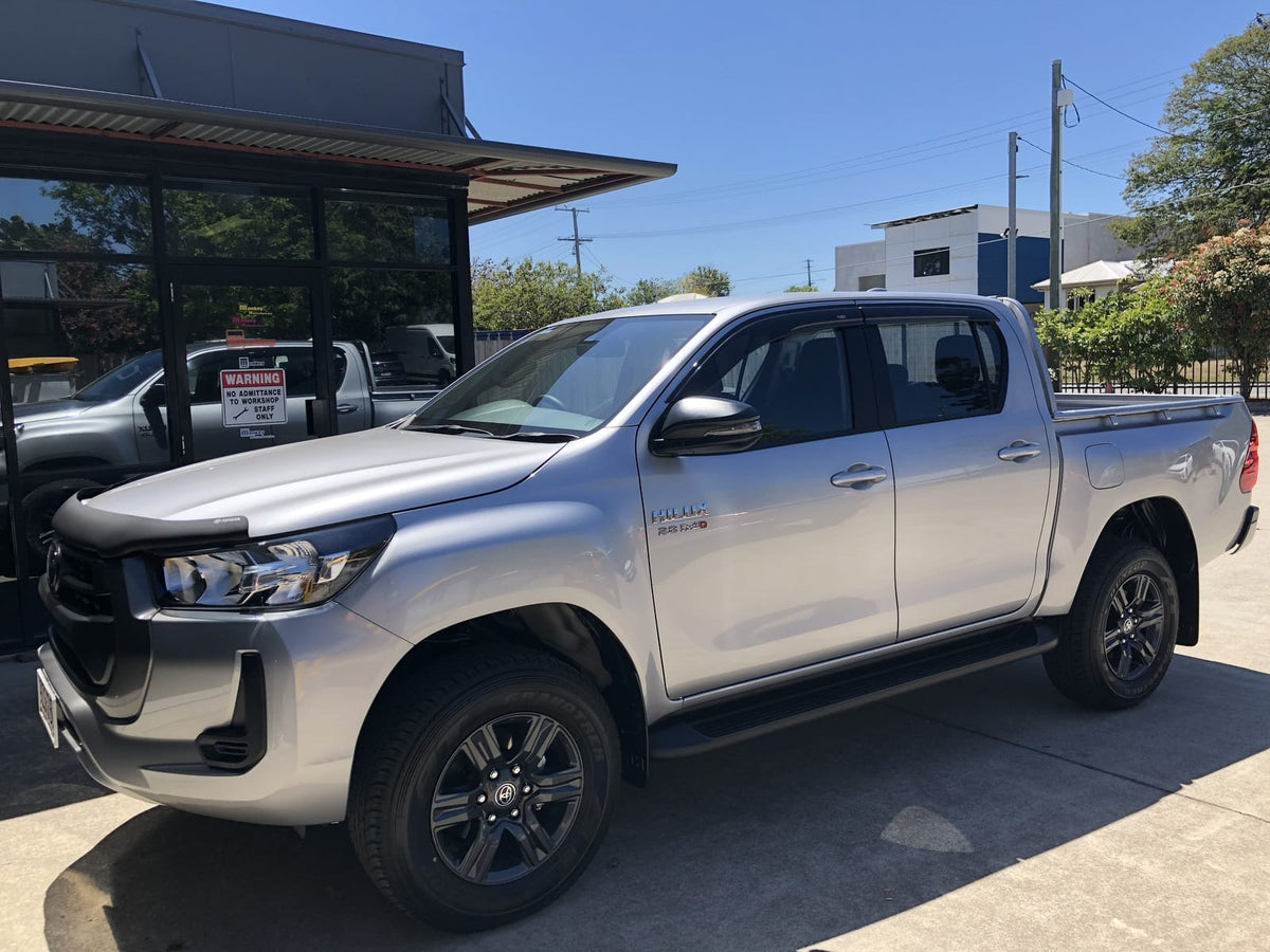 Installed View - Toyota N80 Hilux Dual Cab (2015-2025): Premium Window Visors