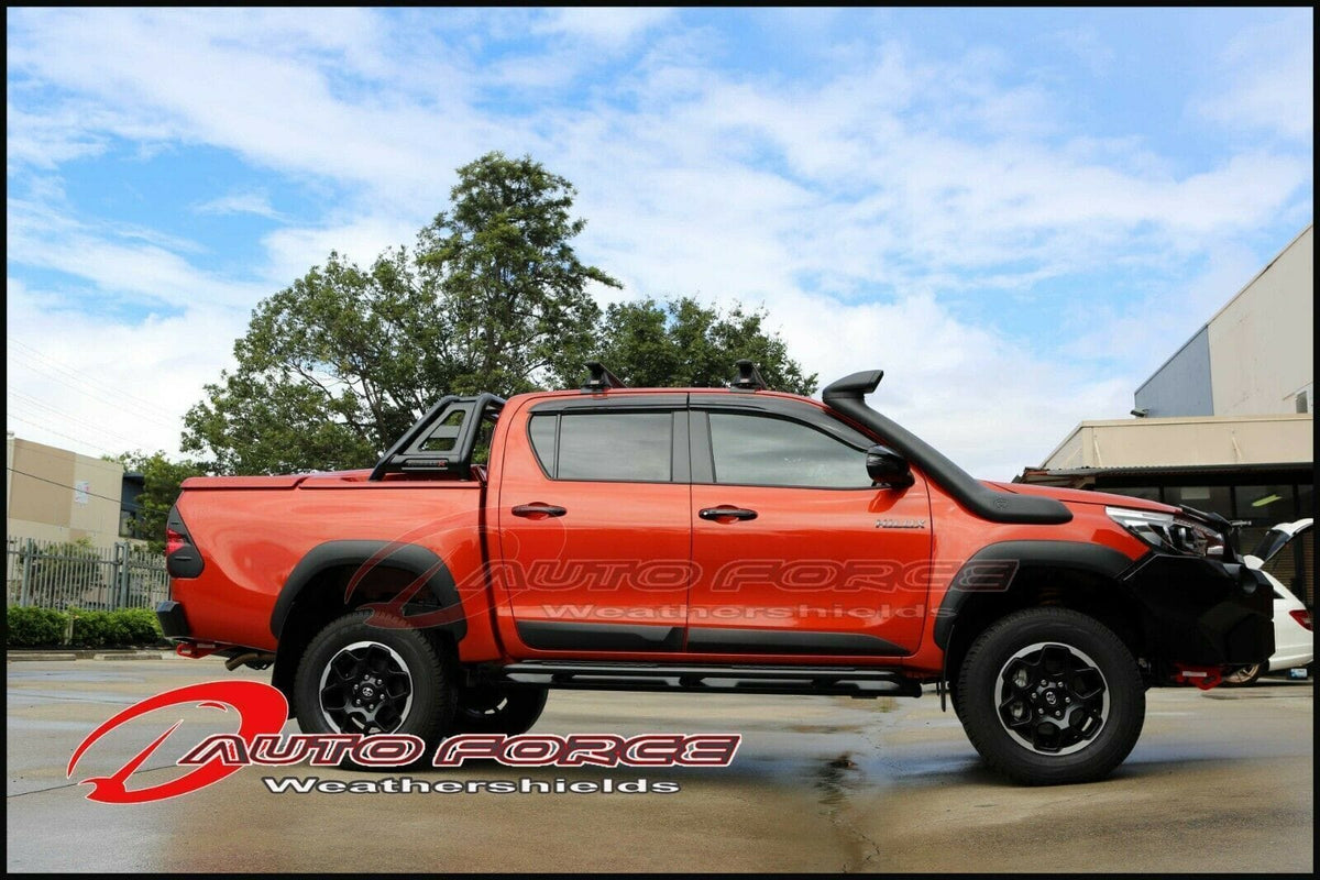 Installed View - Toyota N80 Hilux Dual Cab (2015-2025): Premium Window Visors