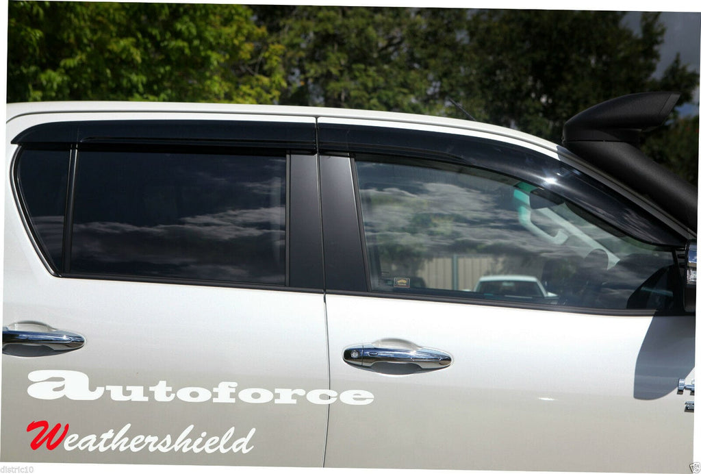 Installed View - Toyota N80 Hilux Dual Cab (2015-2025): Premium Window Visors