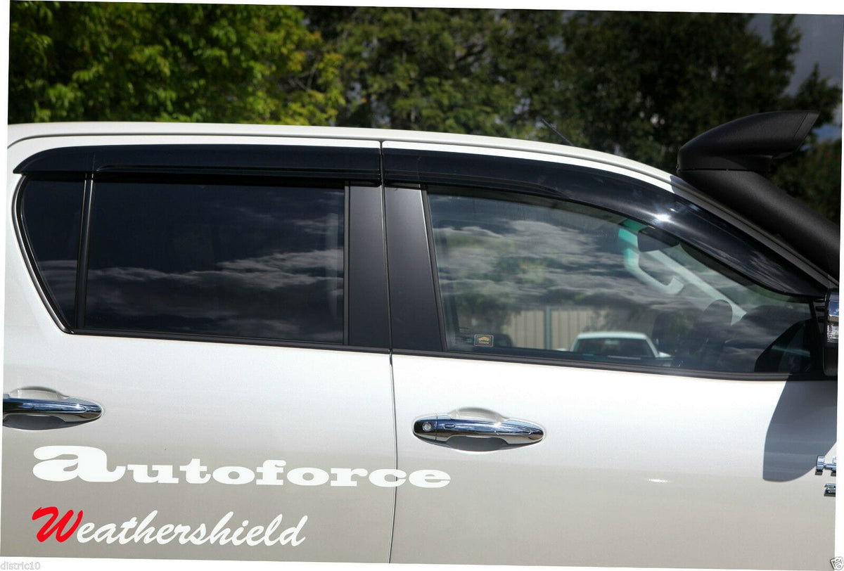 Installed View - Toyota N80 Hilux Dual Cab (2015-2025): Premium Window Visors