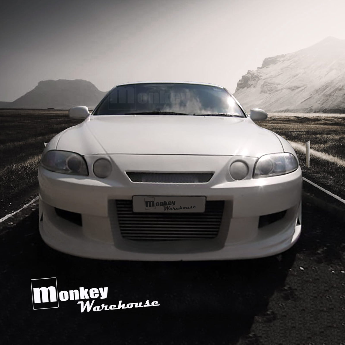 Installed View - Toyota Soarer JZZ30: Bomex Style Front Bumper
