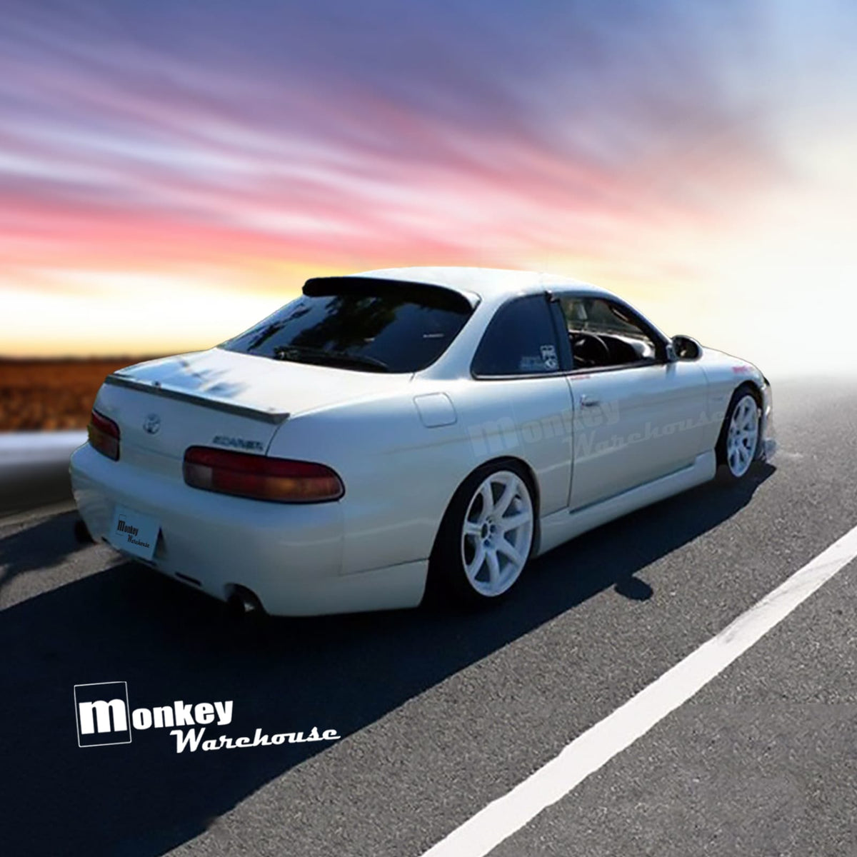 Installed View - Toyota Soarer JZZ30: Origin Style Rear Boot Drift Wing