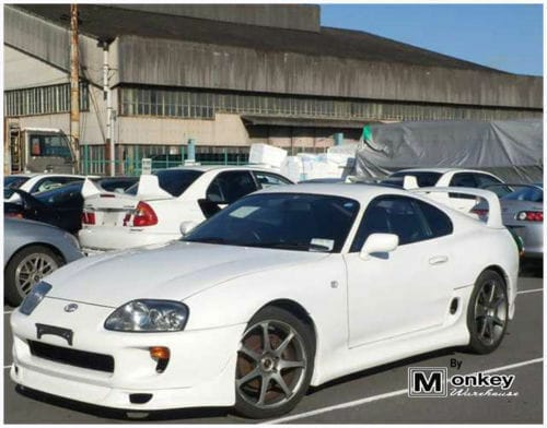 Installed View - Toyota Supra JZA80: Blitz Style Side Skirts