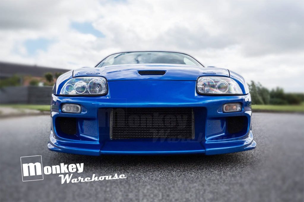 Installed View - Toyota Supra JZA80: Do-Luck Style Front Bumper