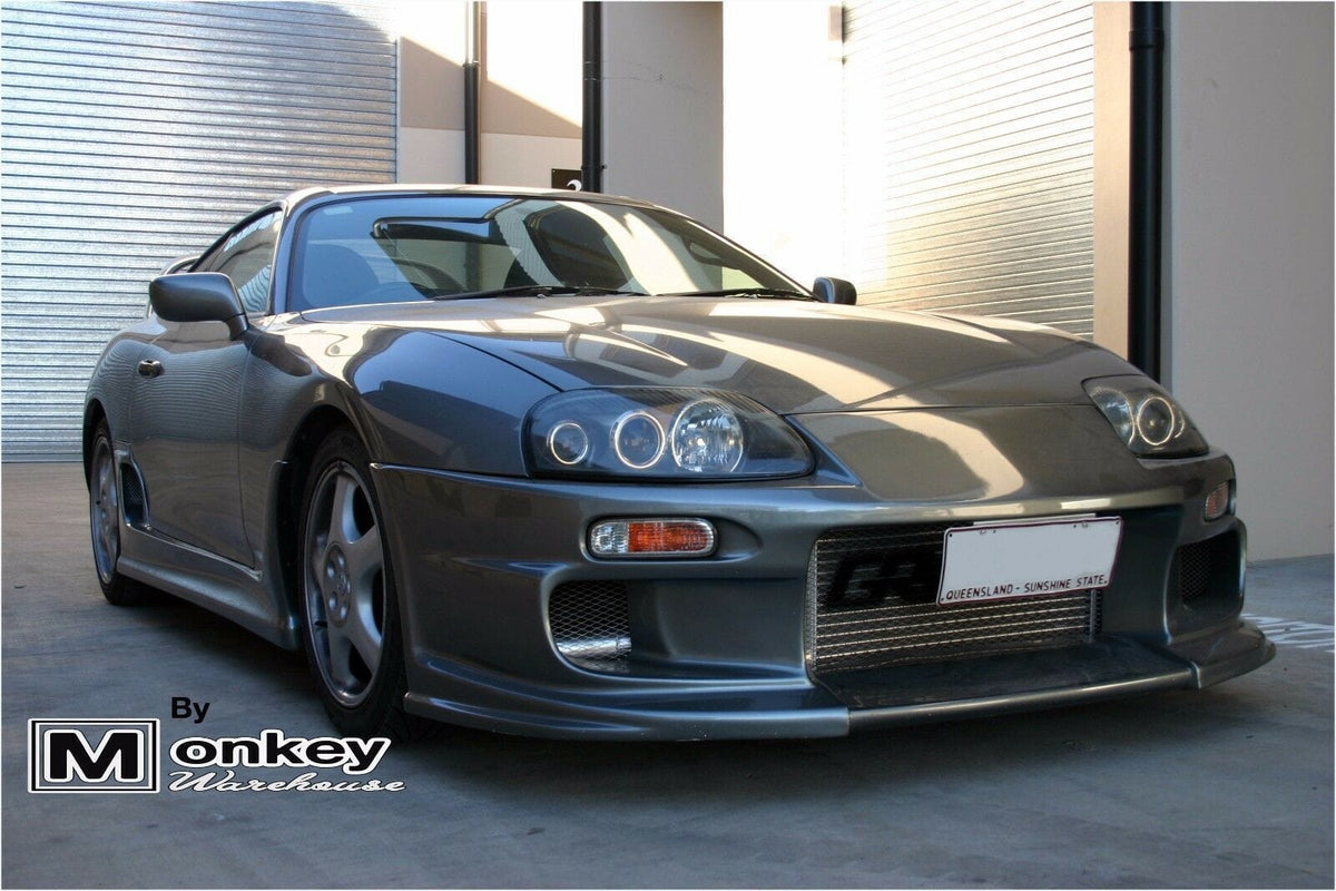 Installed View - Toyota Supra JZA80: Do-Luck Style Front Bumper