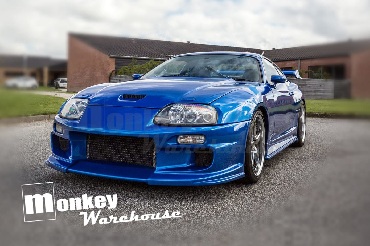 Installed View - Toyota Supra JZA80: Do-Luck Style Front Bumper