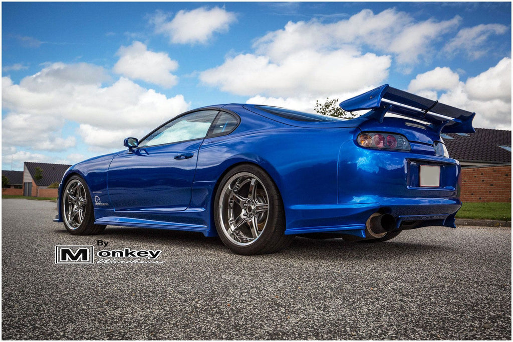 Installed View - Toyota Supra JZA80: Do-Luck Style Side Skirts