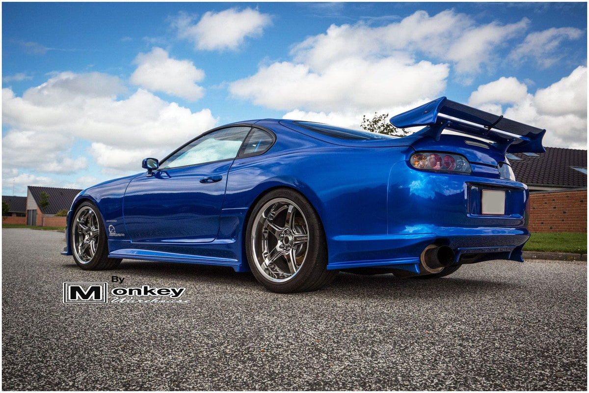 Installed View - Toyota Supra JZA80: Do-Luck Style Side Skirts