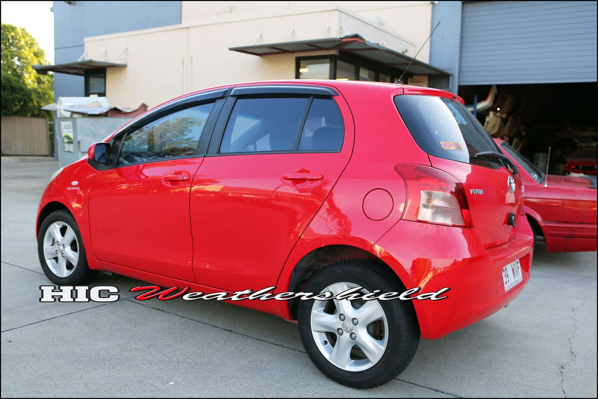 Installed View - Toyota Yaris 5-Door Hatch (2005-2011): Premium Window Visors