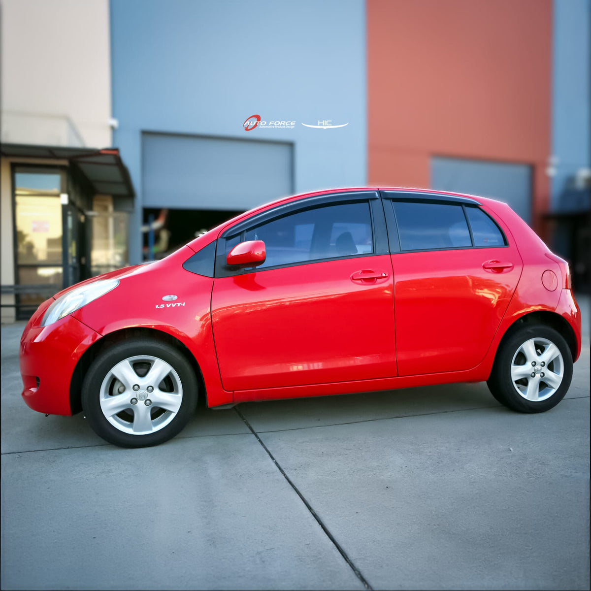 Installed View - Toyota Yaris 5-Door Hatch (2005-2011): Premium Window Visors