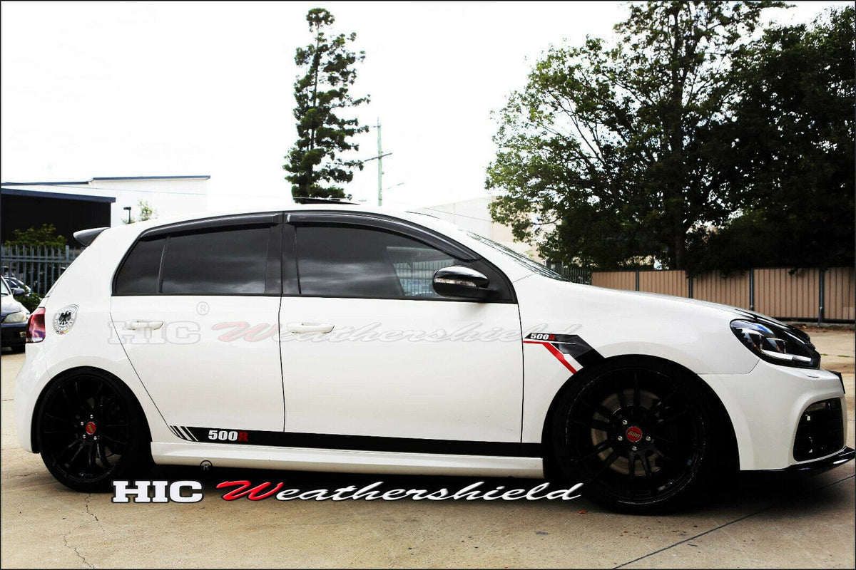 Installed View - Volkswagen Golf MK6 GTI R (2009-2013): Premium Window Visors