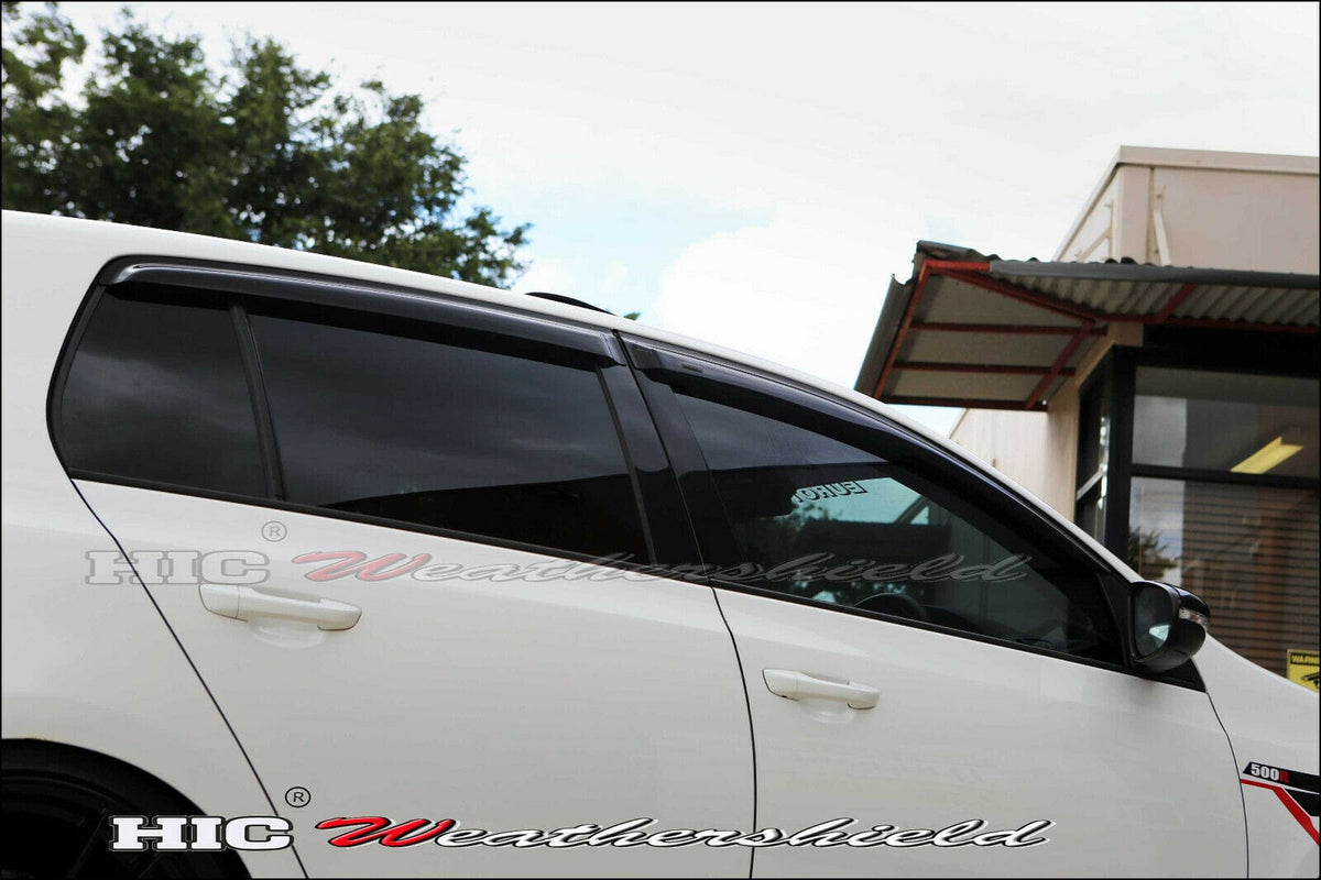 Installed View - Volkswagen Golf MK6 GTI R (2009-2013): Premium Window Visors