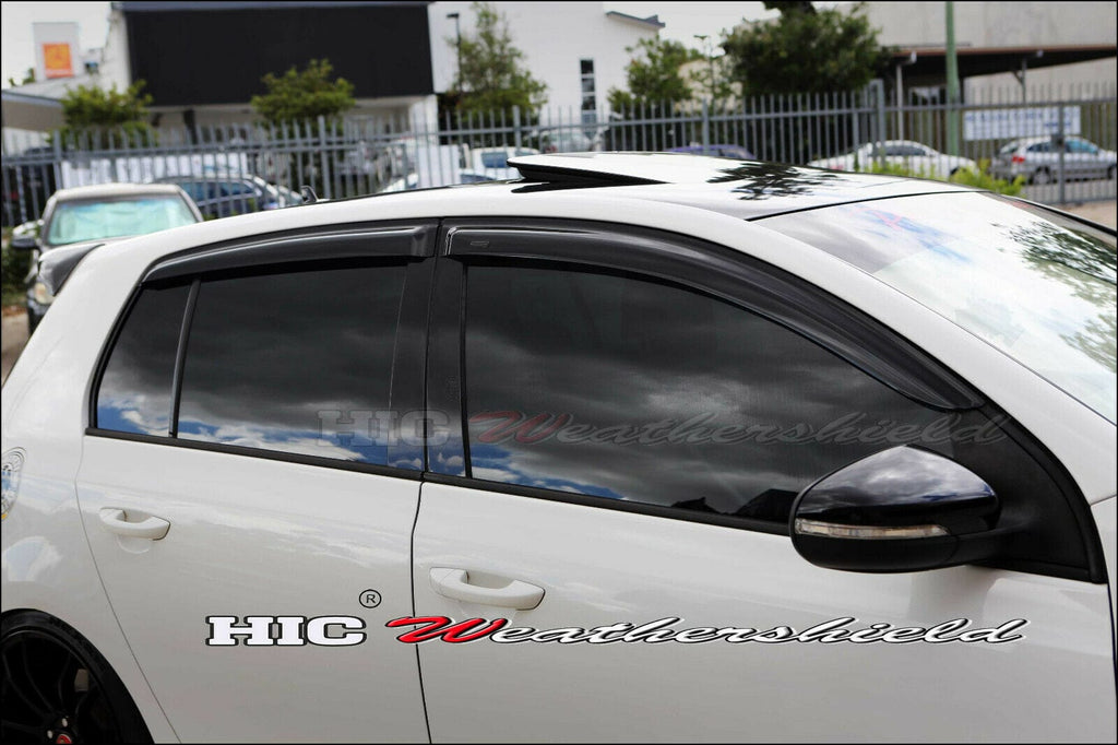 Installed View - Volkswagen Golf MK6 GTI R (2009-2013): Premium Window Visors