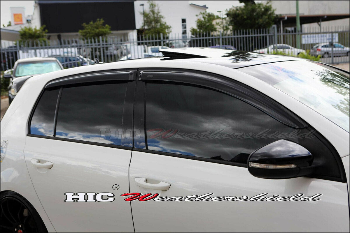 Installed View - Volkswagen Golf MK6 GTI R (2009-2013): Premium Window Visors