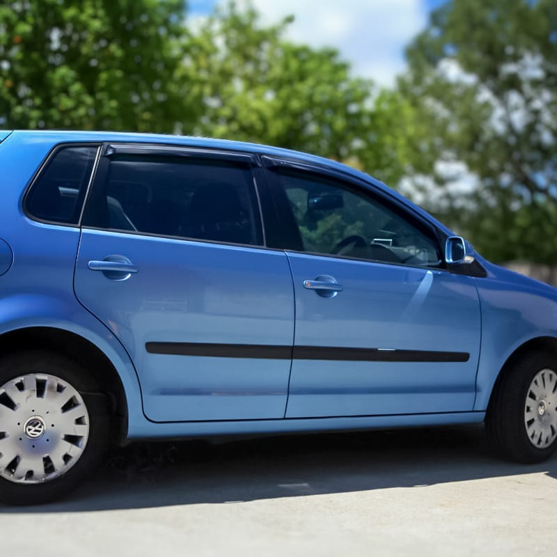 Installed View - Volkswagen Polo 9N Hatch (2002-2010): Premium Window Visors
